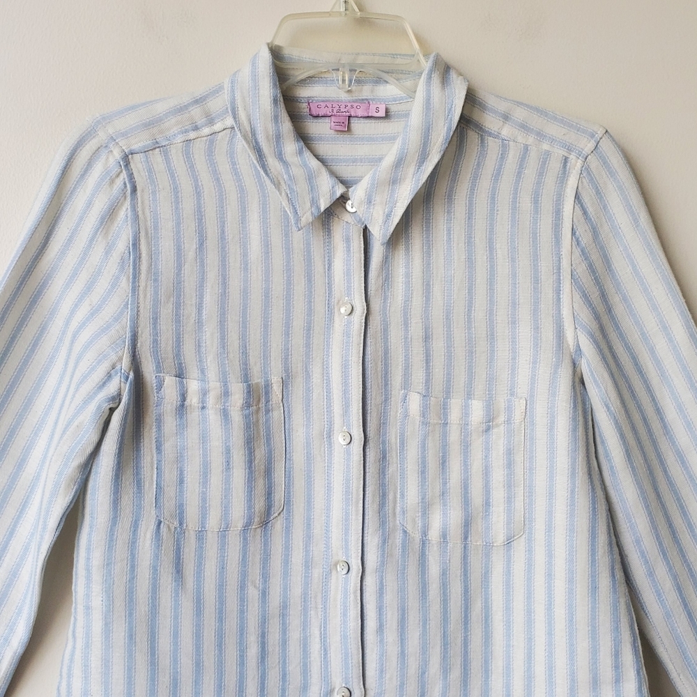 Calypso St. Barth Stripe Button Down - image 4